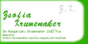 zsofia krumenaker business card